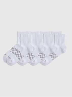 NWOT QUINCE Pack Of 4 Everyday Cotton Solid Quarter Socks White 8220